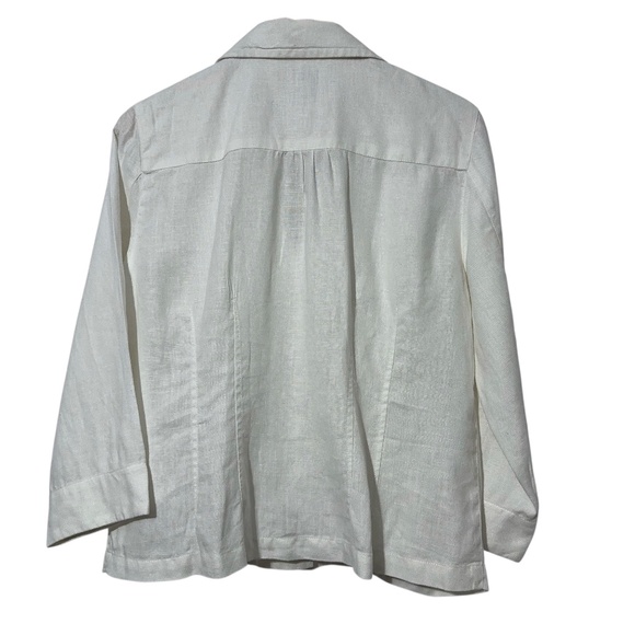 Chicos Linen Jacket Womens Size 1 (S) Pintuck Front - Picture 2 of 6